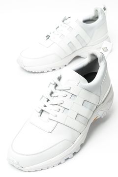 《BEKKU HOMME別注》 ALL WHITE フレンチキップ レザー × ネオプレン スニーカー / ホワイト