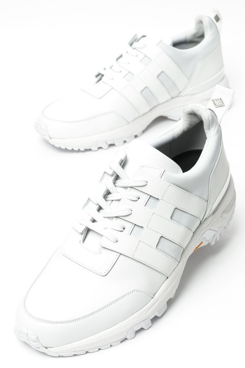 《BEKKU HOMME別注》 ALL WHITE フレンチキップ レザー × ネオプレン スニーカー / ホワイト