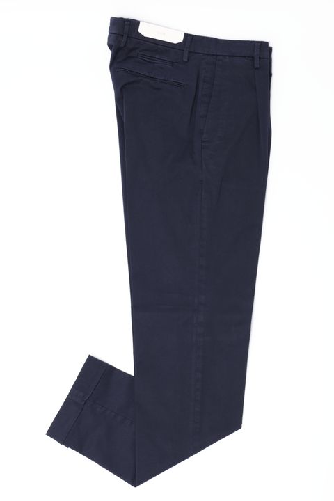 【干場氏モデル】BG07 コットンストレッチ ワンプリーツ テーパードパンツ / ネイビー 0011