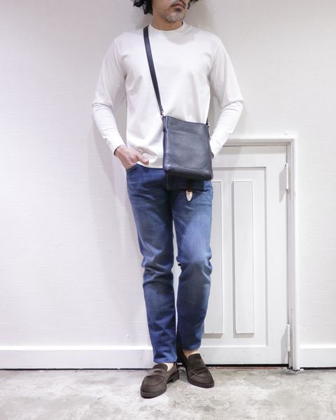 LARDINI - ラルディーニ ニット Wジャケットを使用した大人デニムスタイル