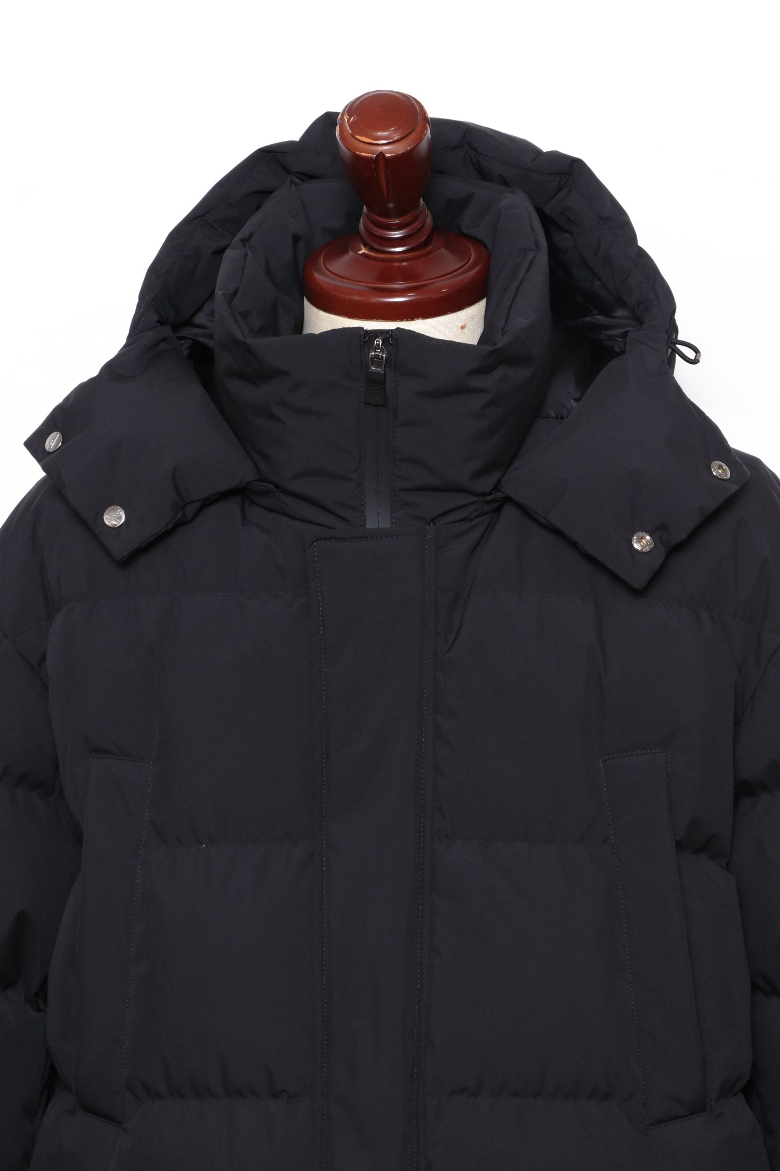 【FUNCTIONAL WARDROBE】 PI001292U  2レイヤーダウンフーディーコート / ブラック 9300