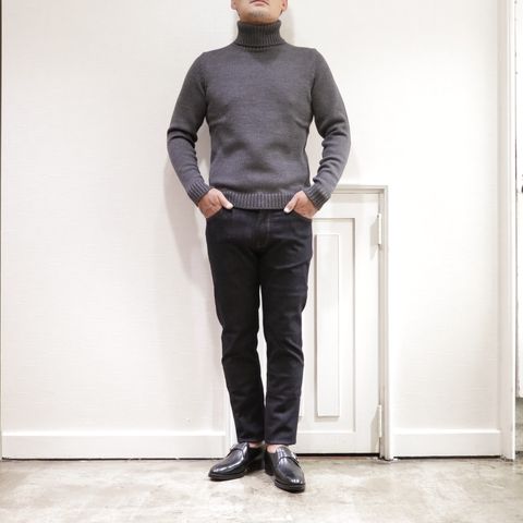"BOGLIOLI"ニットジャケットを使用したジャケットスタイル