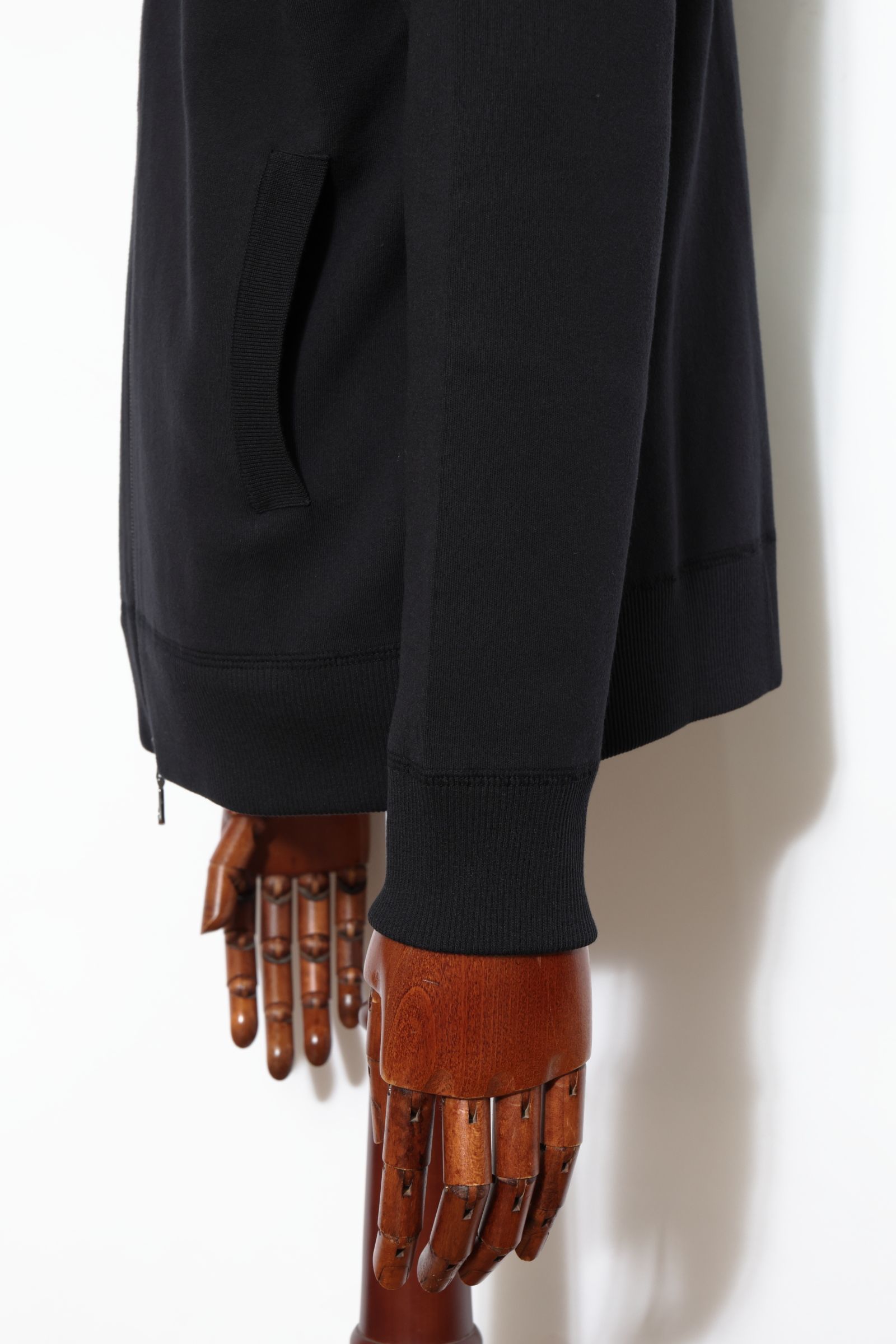 【セットアップあり】arteccoシリーズ #0418 コットン ニット ジップアップパーカー / Black ブラック