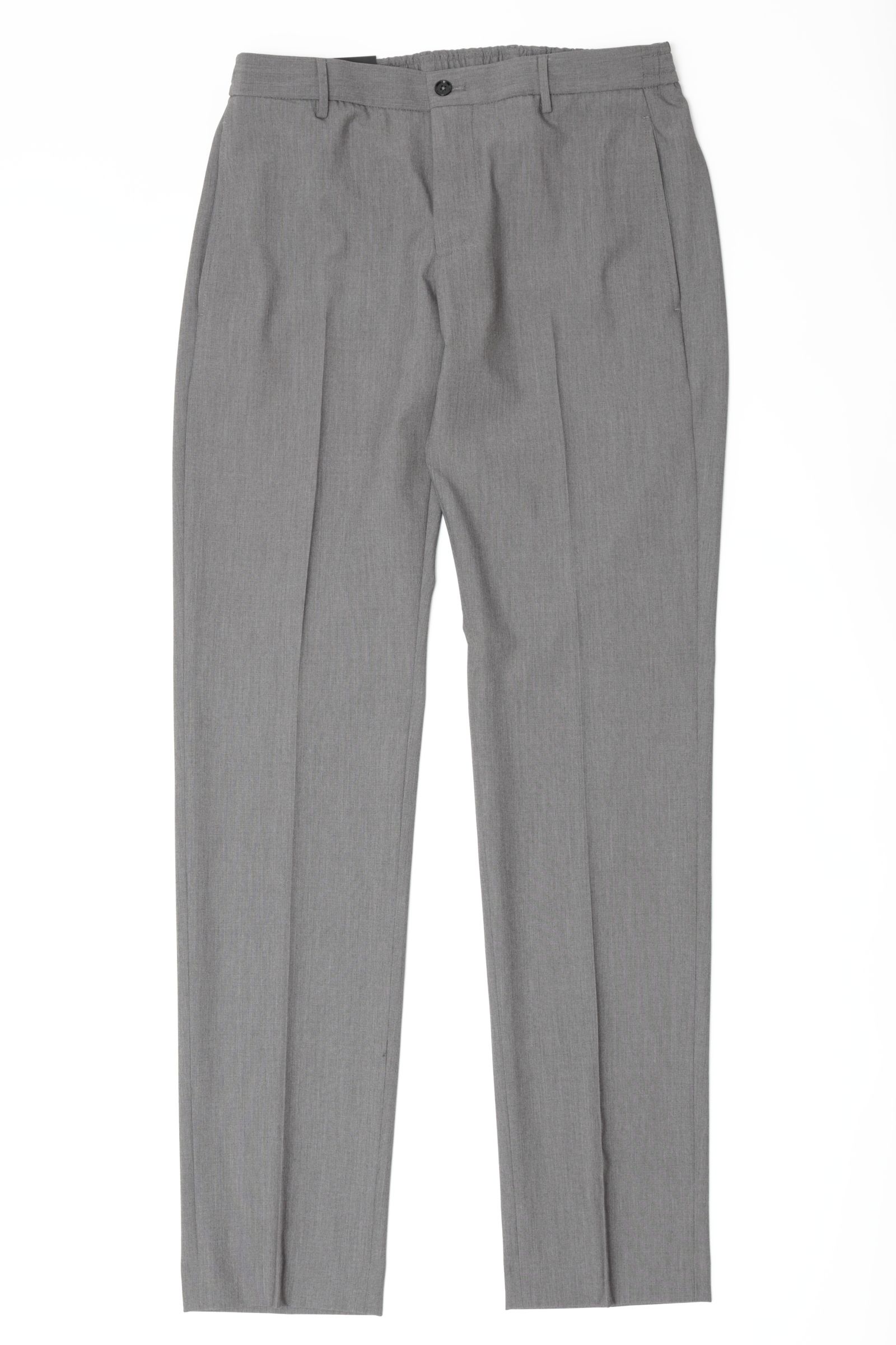 サイズ52まで ACTIVE ウール調 ポリエステル ストレッチ ノープリーツ ドレスパンツ / グレー