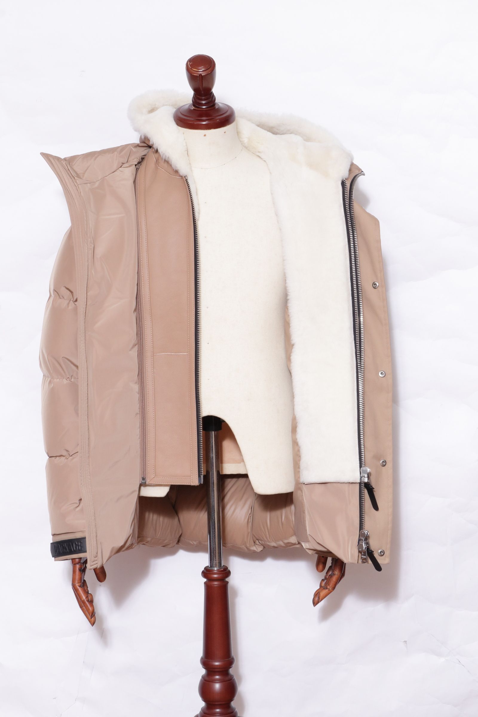 RILEY  ムートンコンビ ハイブリッド ダウンジャケット / キャメル