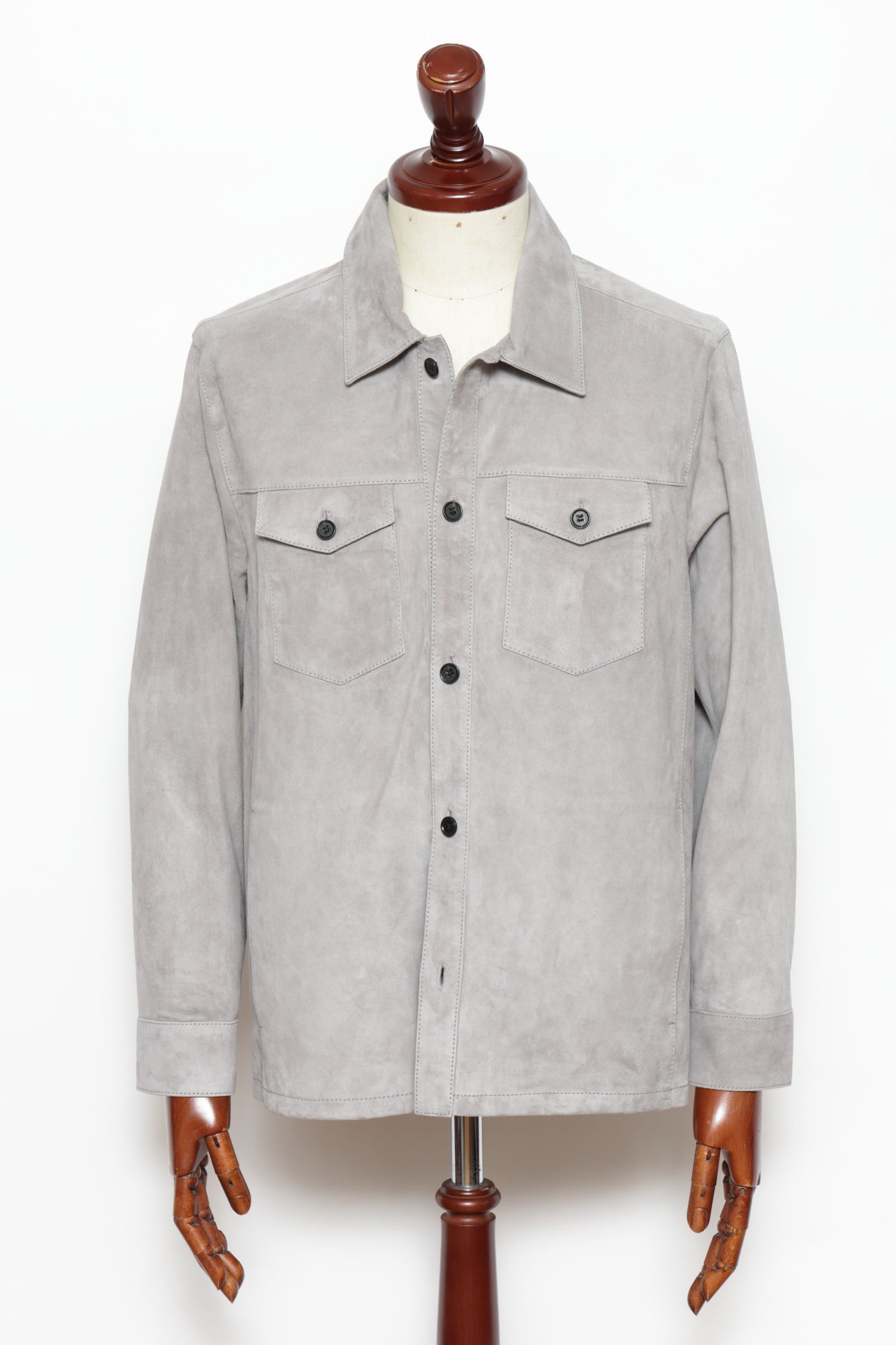 DEX ゴートスウェード シャツジャケット / LIGHT GREY ライトグレー