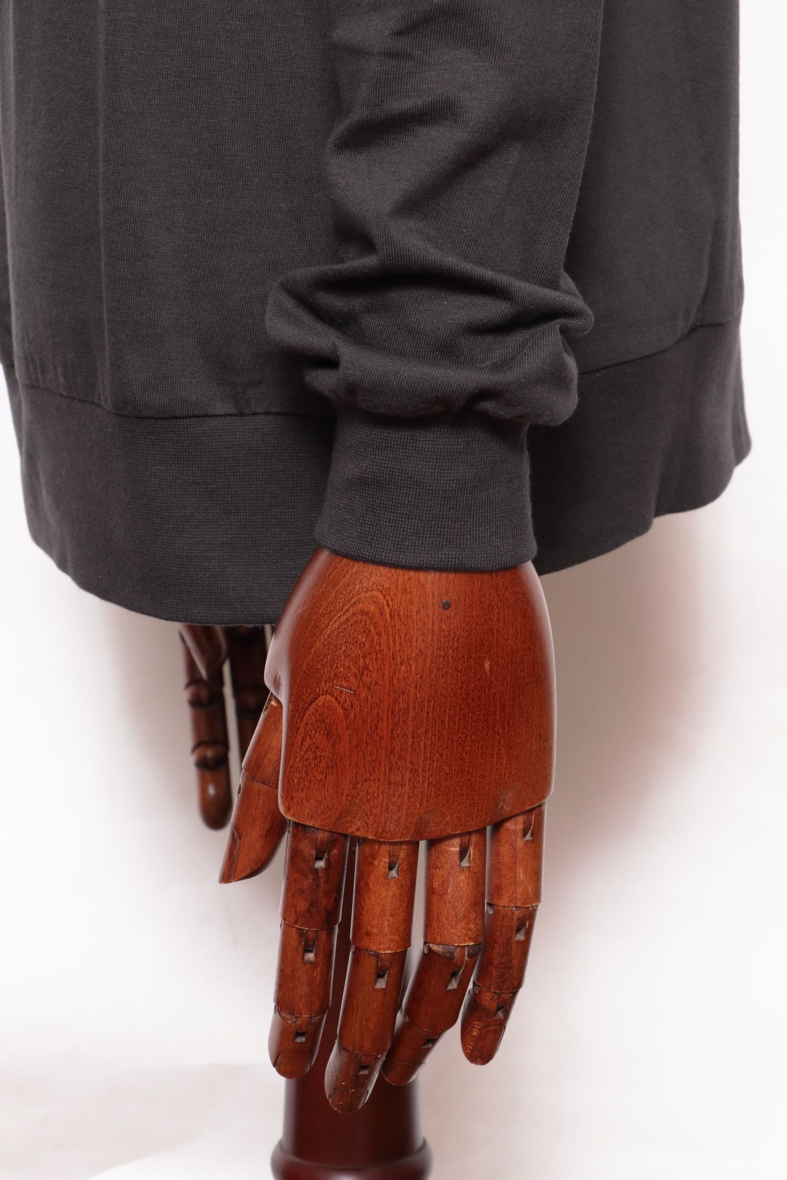 【サイズ50まで】FIANO LUNGO コットン モックネック 長袖 カットソー / チャコールグレー 899