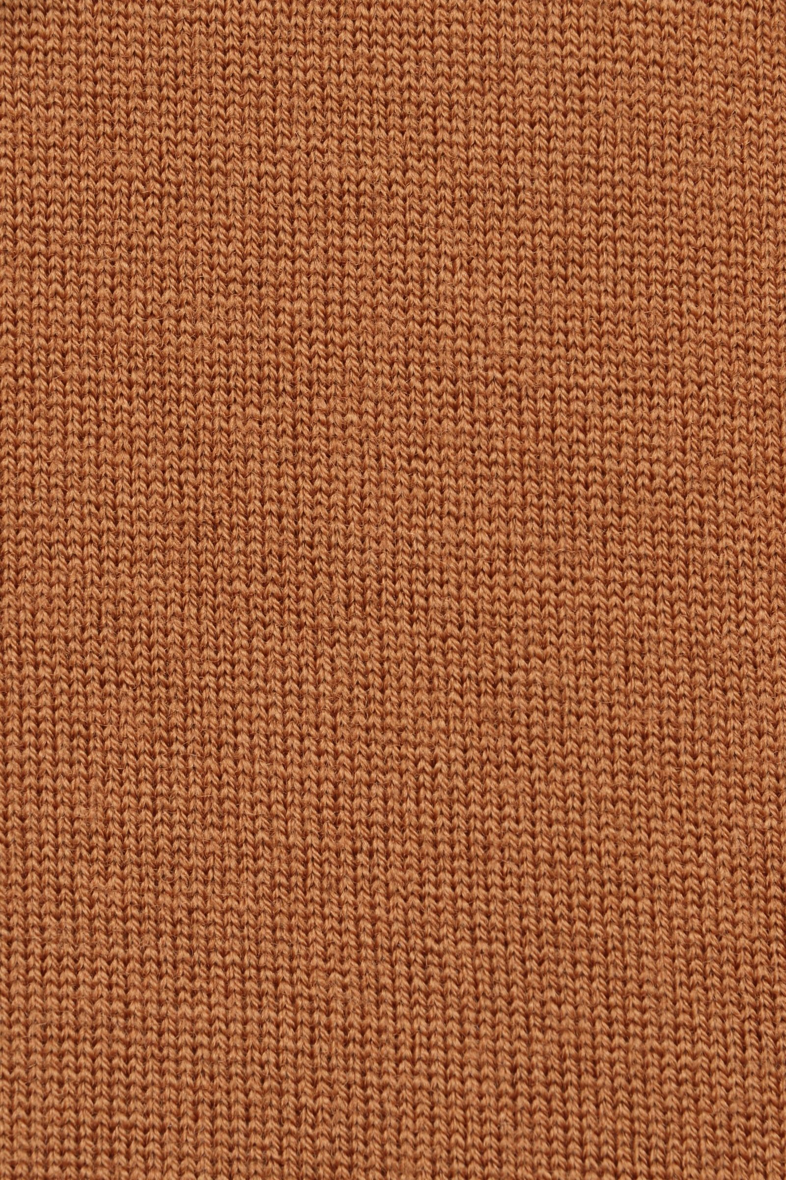 【SWEATER SERIES】A4546 エクストラファインメリノウール 24ゲージ モックネック ニット / ブラウン GINGER