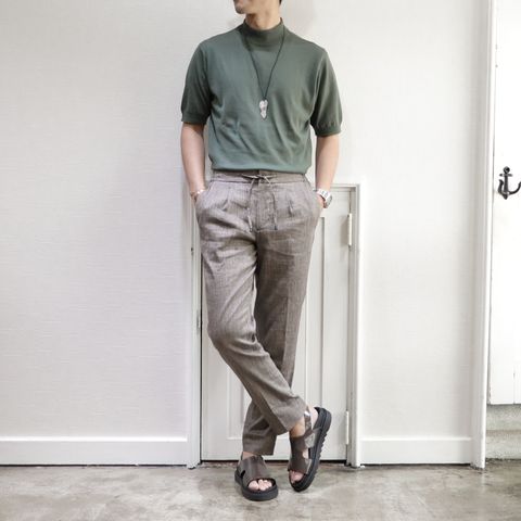 "ジャブスリネンパンツ"を使用した休日サマーコーデ
