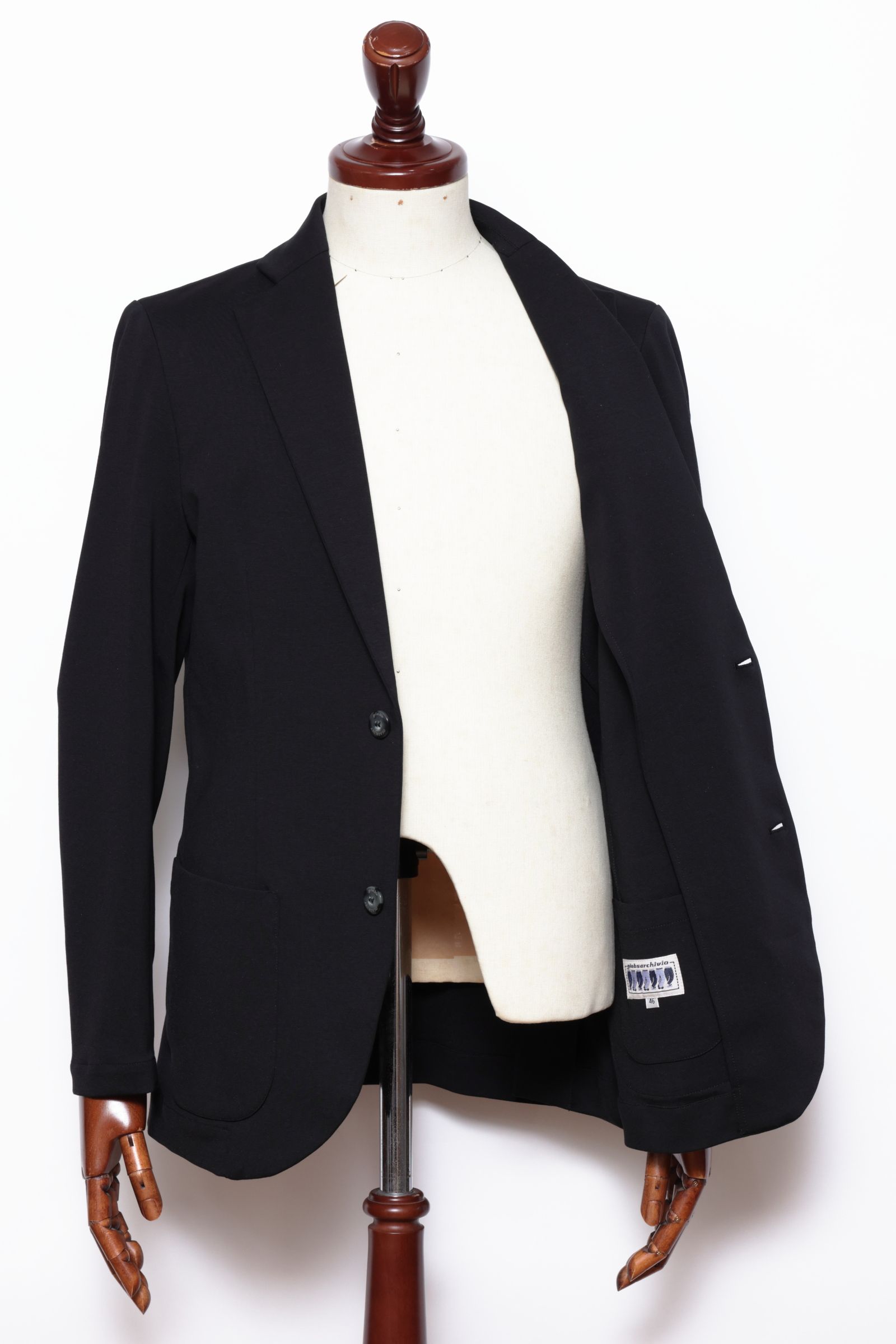 【セットアップあり】 STROZZI L2 A3573 ニューウォッシャブルジャージ 2Bジャケット / ブラック 90