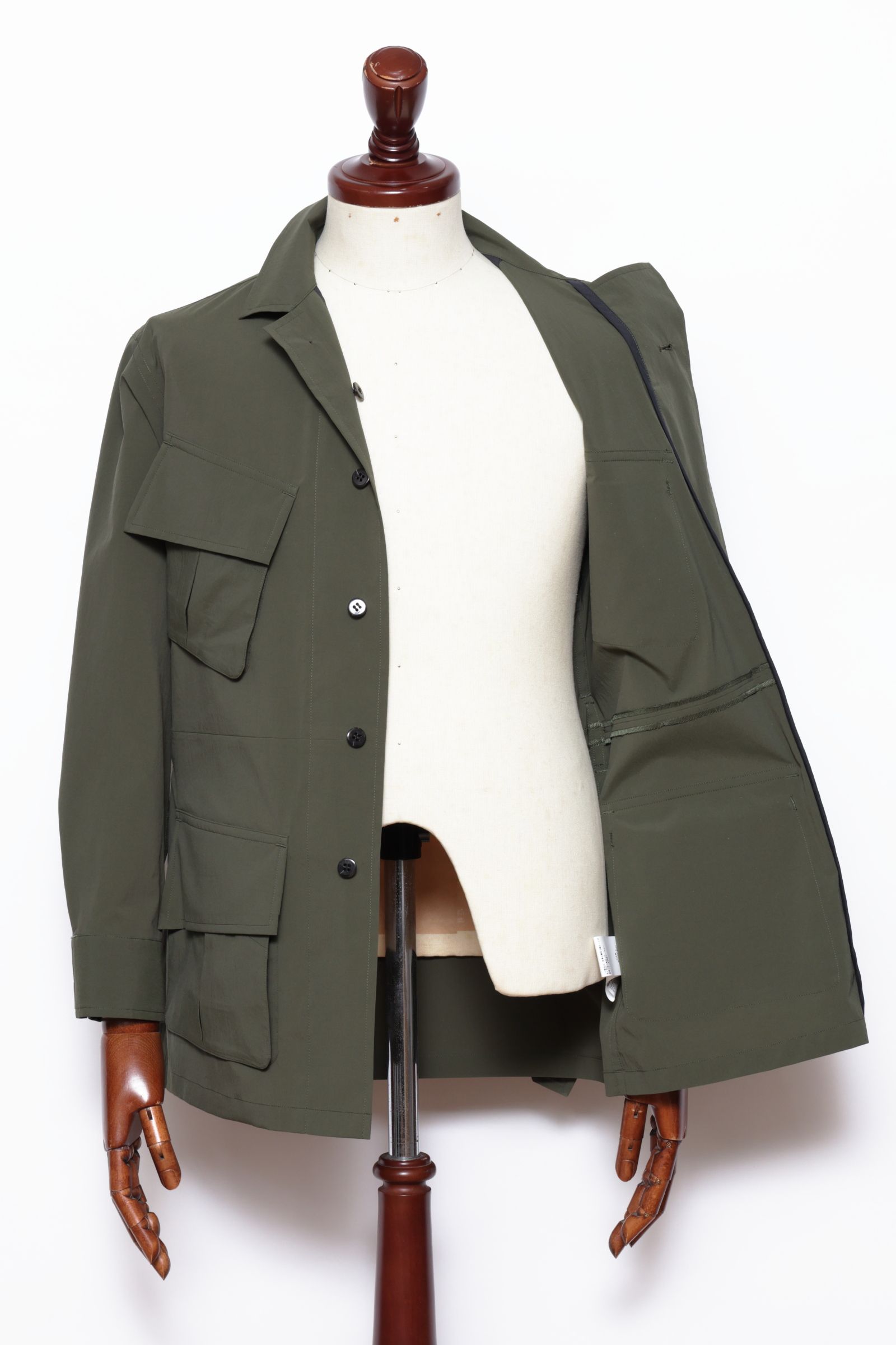 撥水ポリエステル タイプライター ファティーグ ジャケット / ダークオリーブ