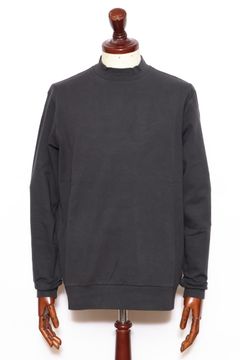 【サイズ50まで】FIANO LUNGO rib jersey コットン リブジャージ モックネック 長袖 カットソー / チャコールグレー 899
