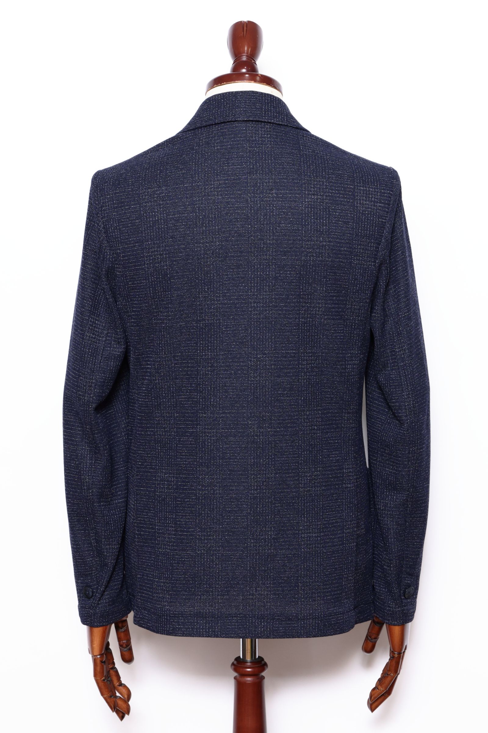 ストレッチ ジャージ シャドーチェック 2B ジャケット  / ネイビー