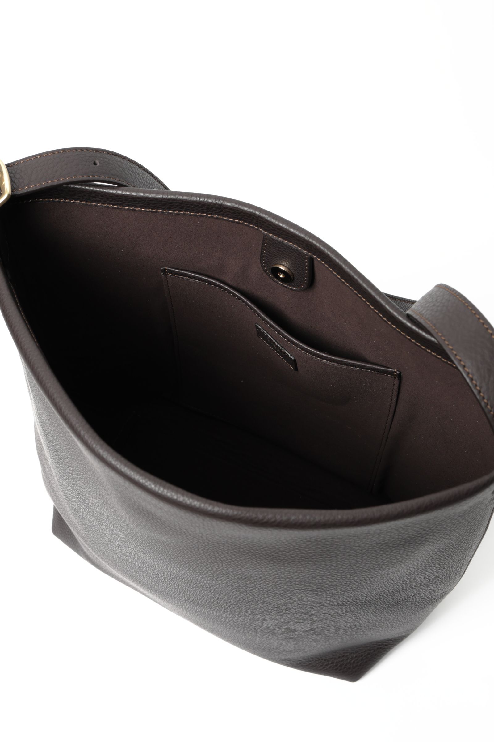 TROPEA ワンハンドルバッグ イタリアンキップレザー × 真鍮 / ダークブラウン