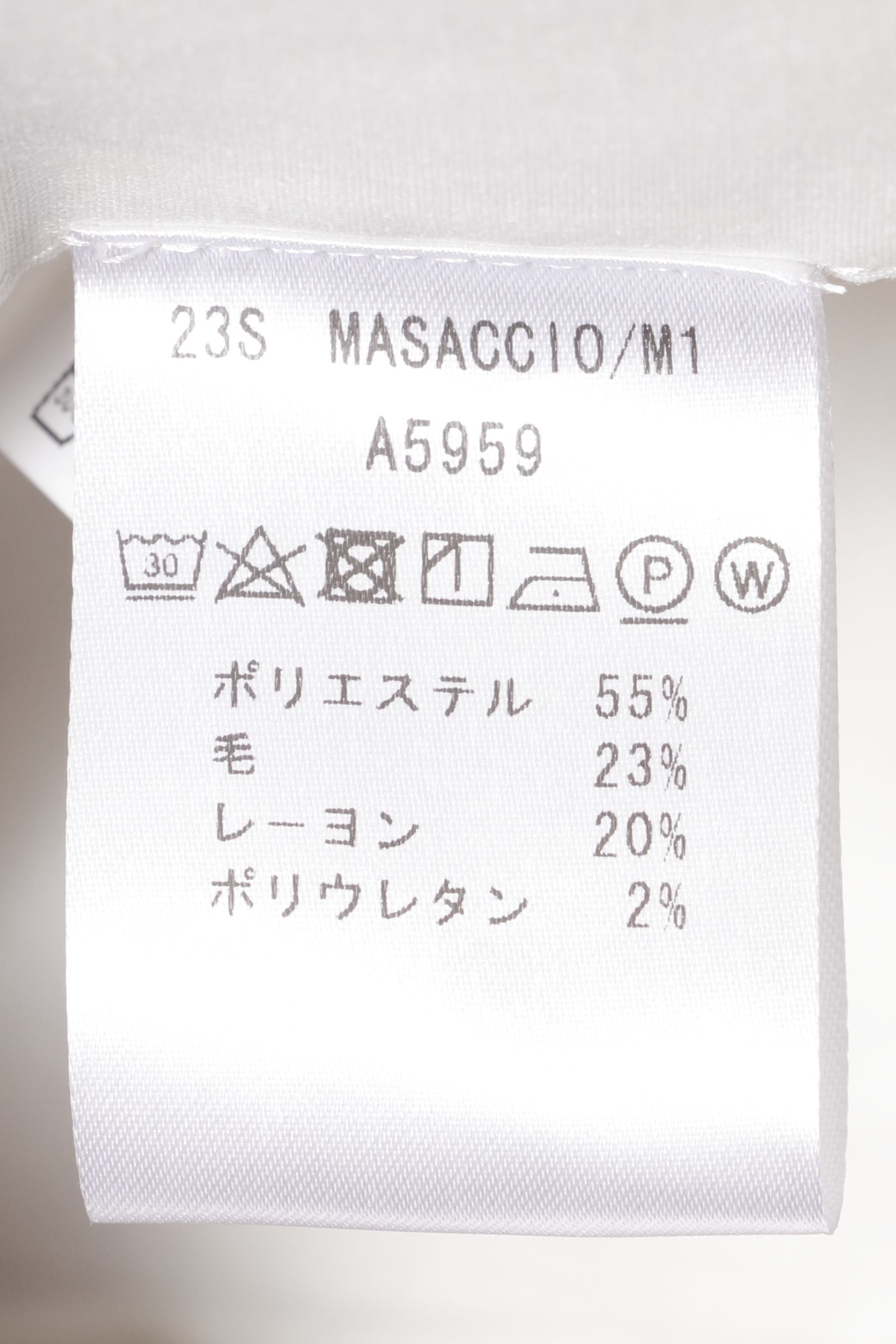 【サイズ50まで】MASACCIO A5959 ニューテクノトロピカルウール イージー スラックス / アイボリー 02