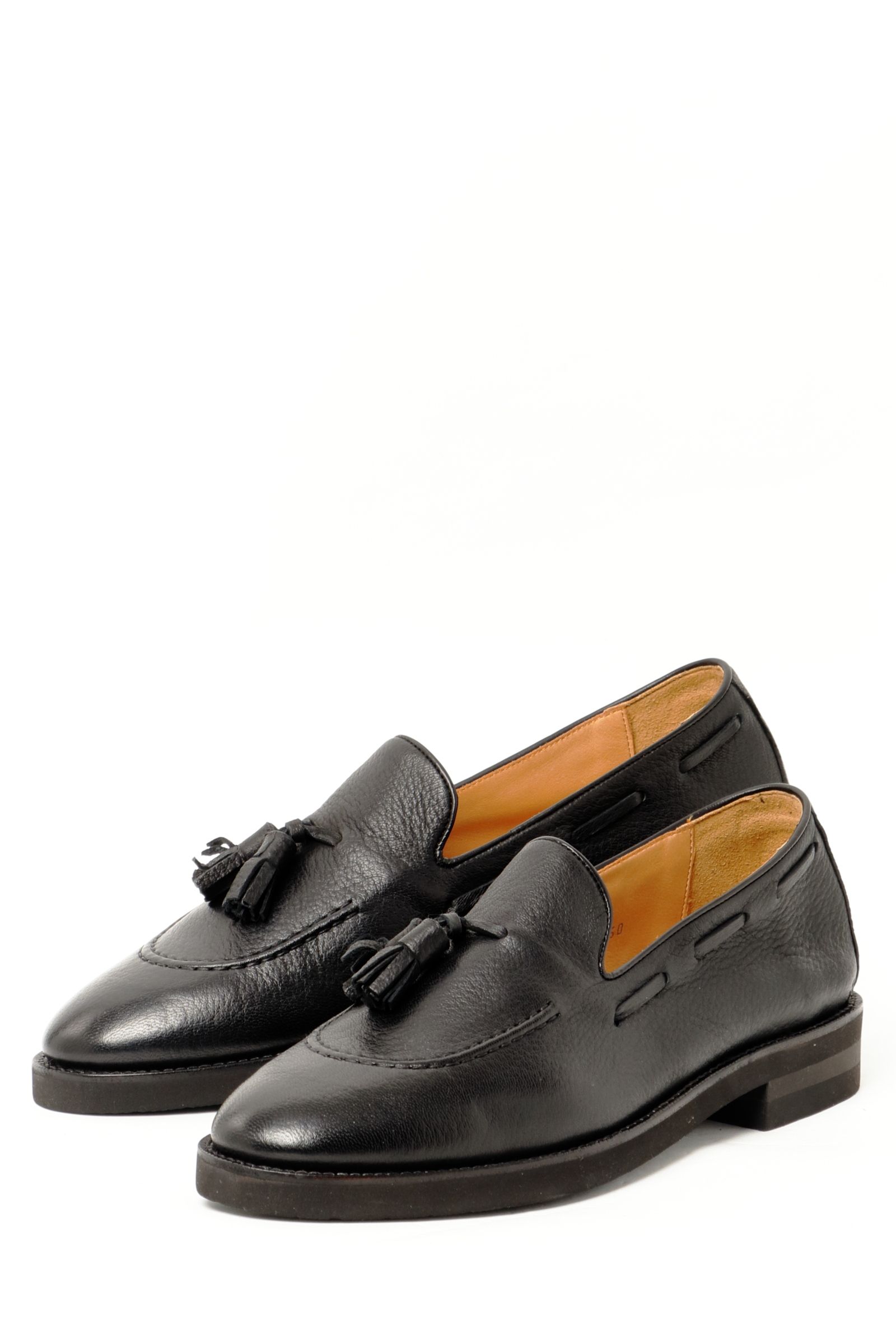 【スーパーふにゃ男】ディアスキン 鹿革 タッセルローファー シューズ 革靴 / ブラック