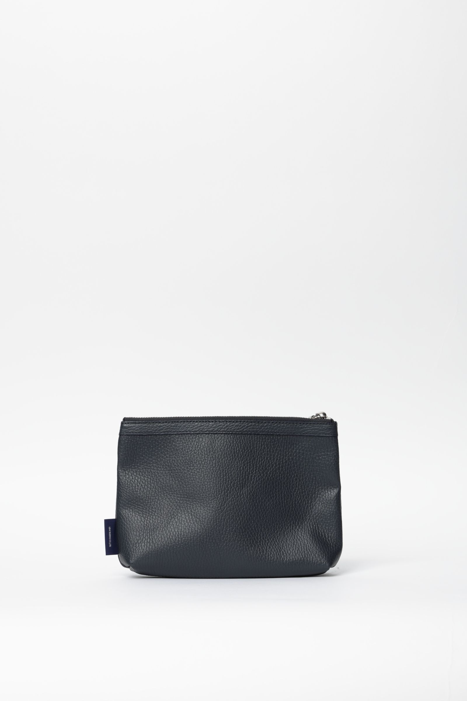 Cinque Terreシリーズ シュリンクレザー シンプルポーチ / ネイビー