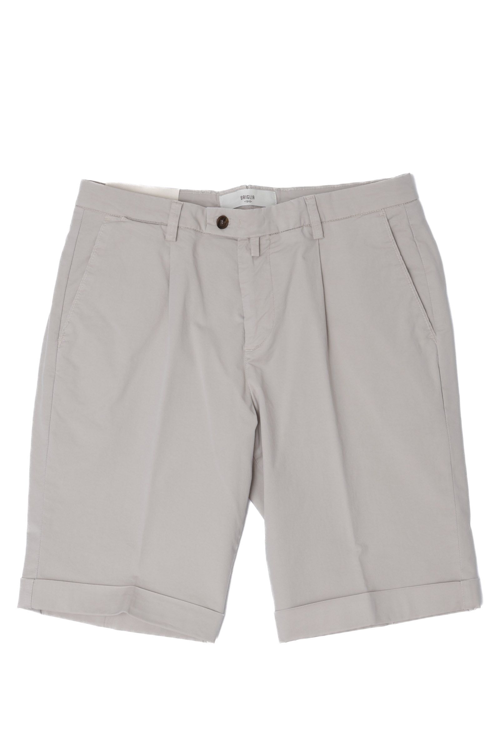 【干場さん別注】 BG101 コットンストレッチ ワンプリーツスリムショーツ  / ベージュ