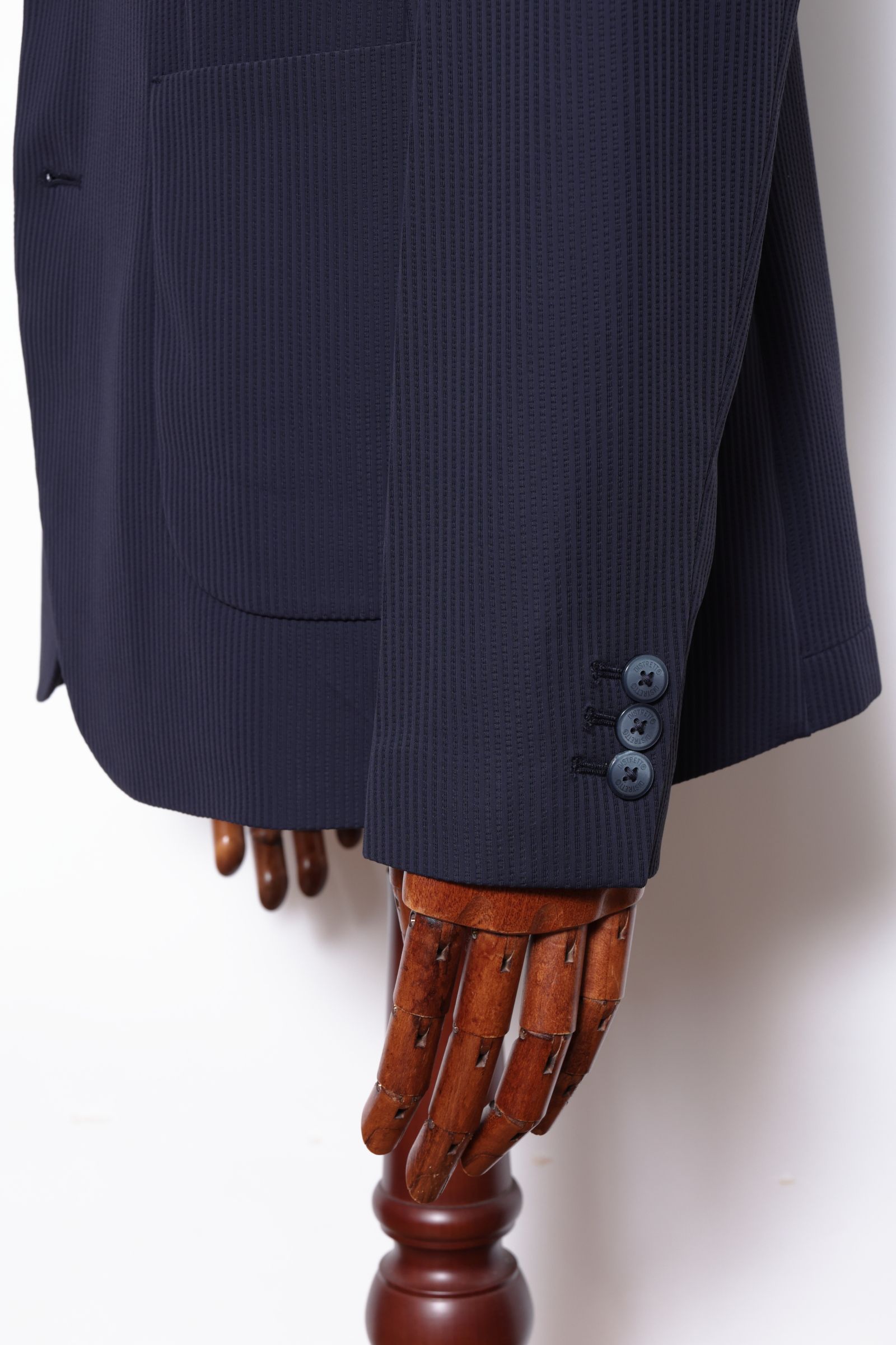 【セットアップあり】ストレッチ ナイロン ジャージ シアサッカー 2B ジャケット  / ネイビー