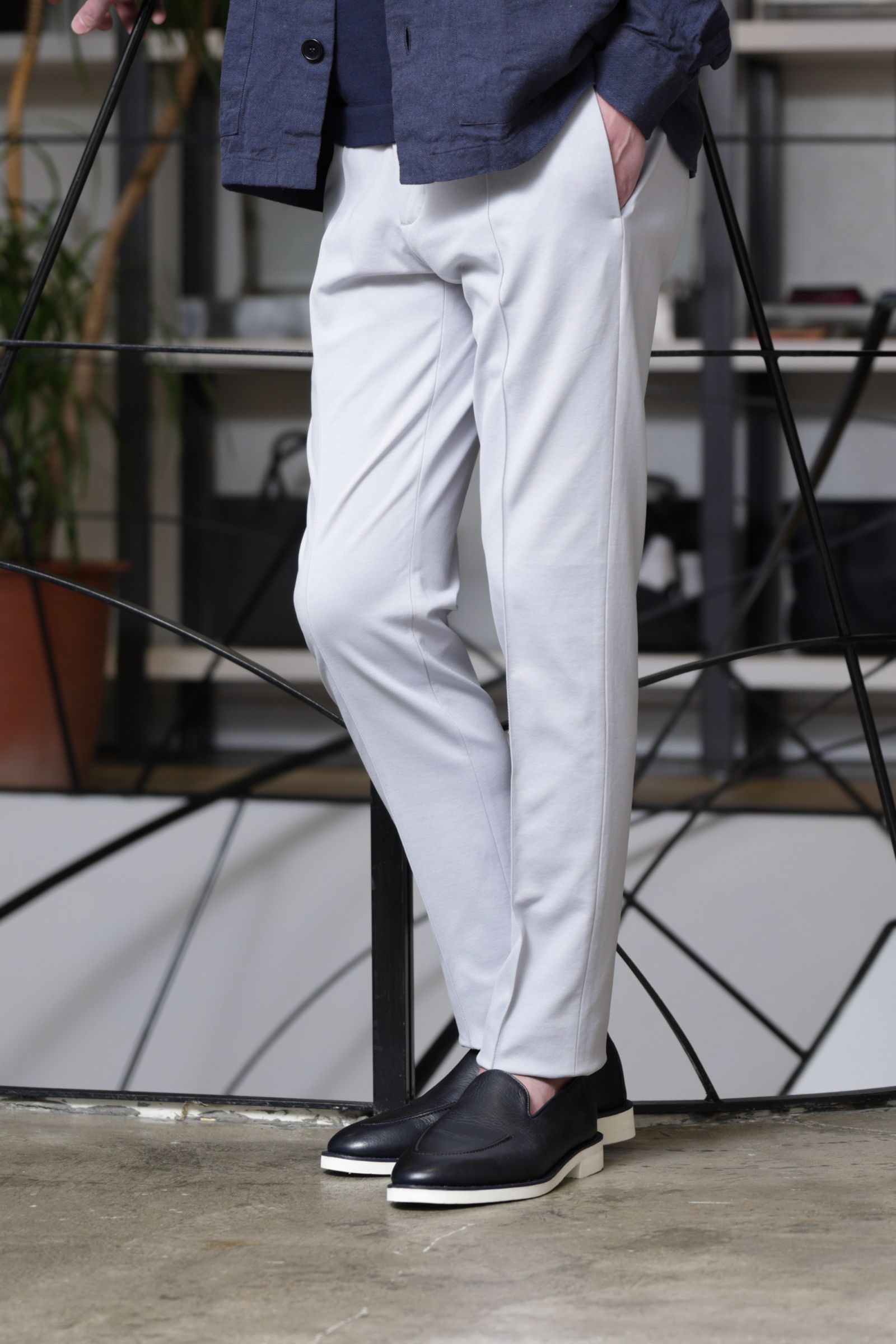 【スーパーふにゃ男】ディアスキン 鹿革 スリッポン シューズ 革靴 / ダークネイビー