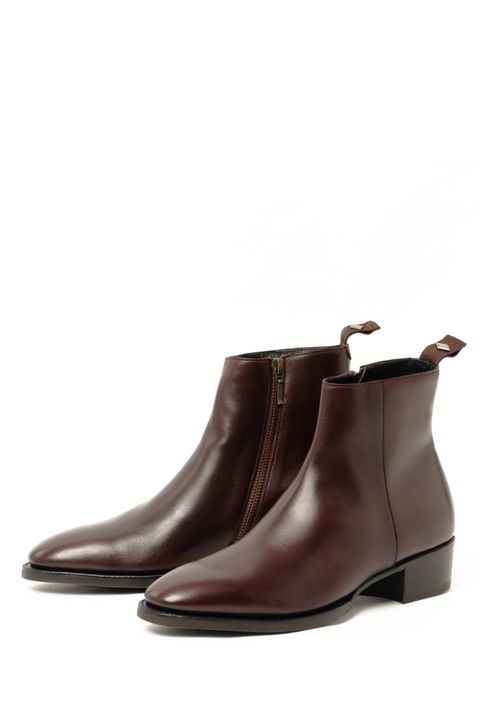 《BEKKU HOMME別注》フレックス ビブラムソール 柔らかい革 フンシャルカーフ サイドジップ ブーツ ボロネーゼ式グッドイヤーウェルテッド製法 / ダークブラウン