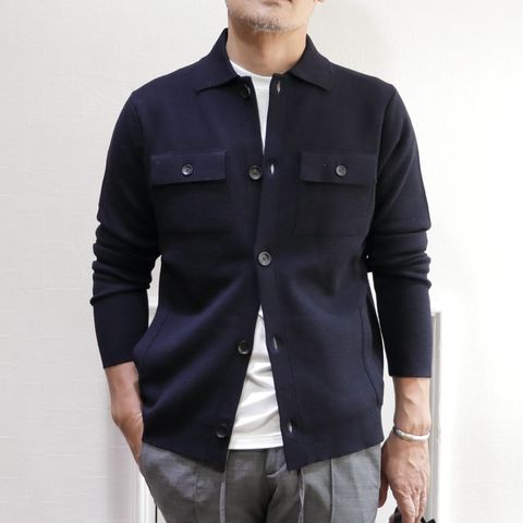 "ZANONE"ニットジャケットを使用したキレイめリラックススタイル