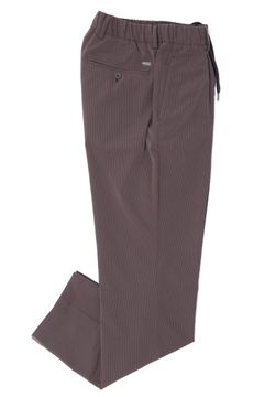 PT000093U 撥水ポリエステル シアサッカー 1プリーツ テーパード シャーリングパンツ / 8800 ブラウン