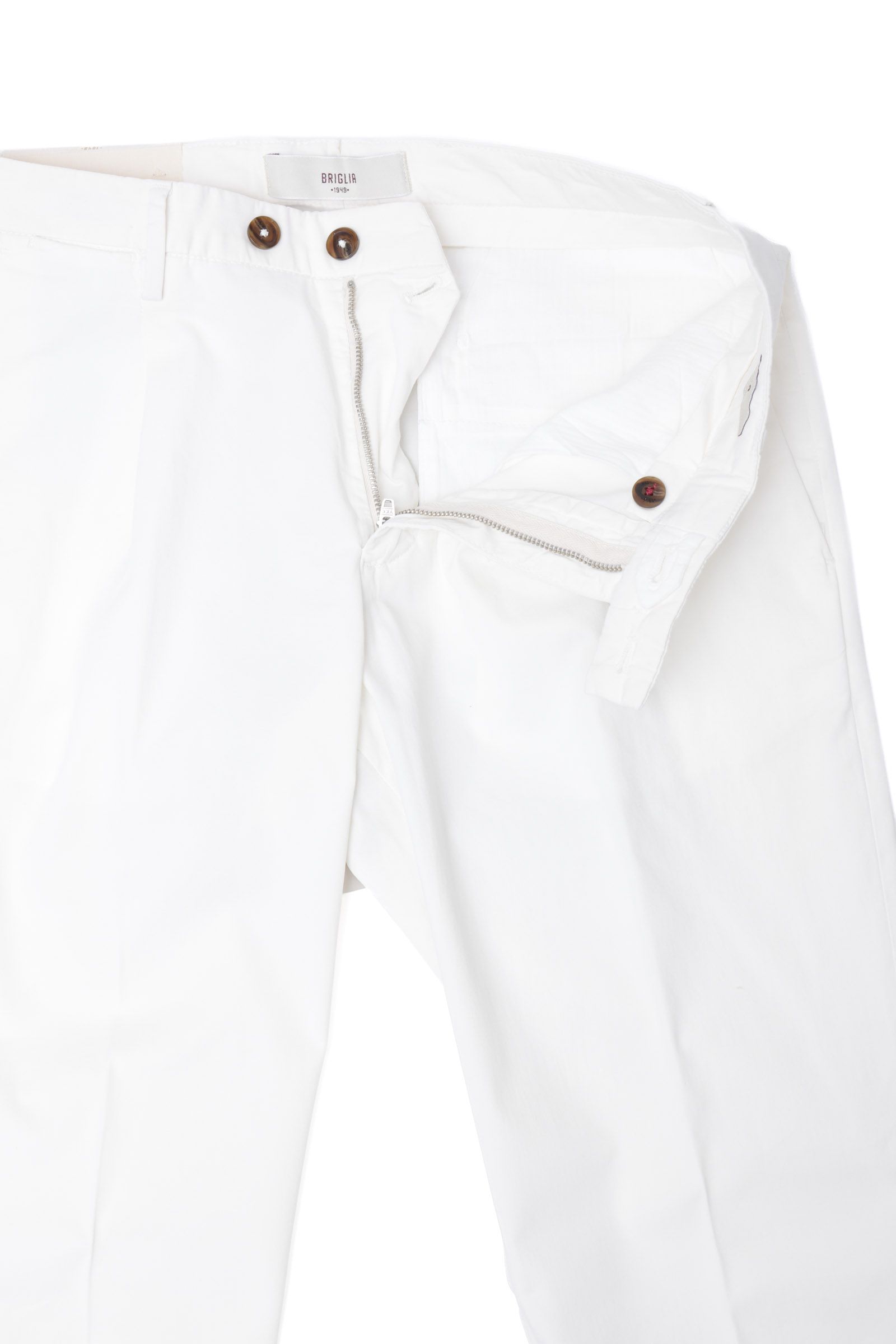 【干場氏モデル】BG07 コットンストレッチ ワンプリーツ テーパードパンツ / ホワイト 0120