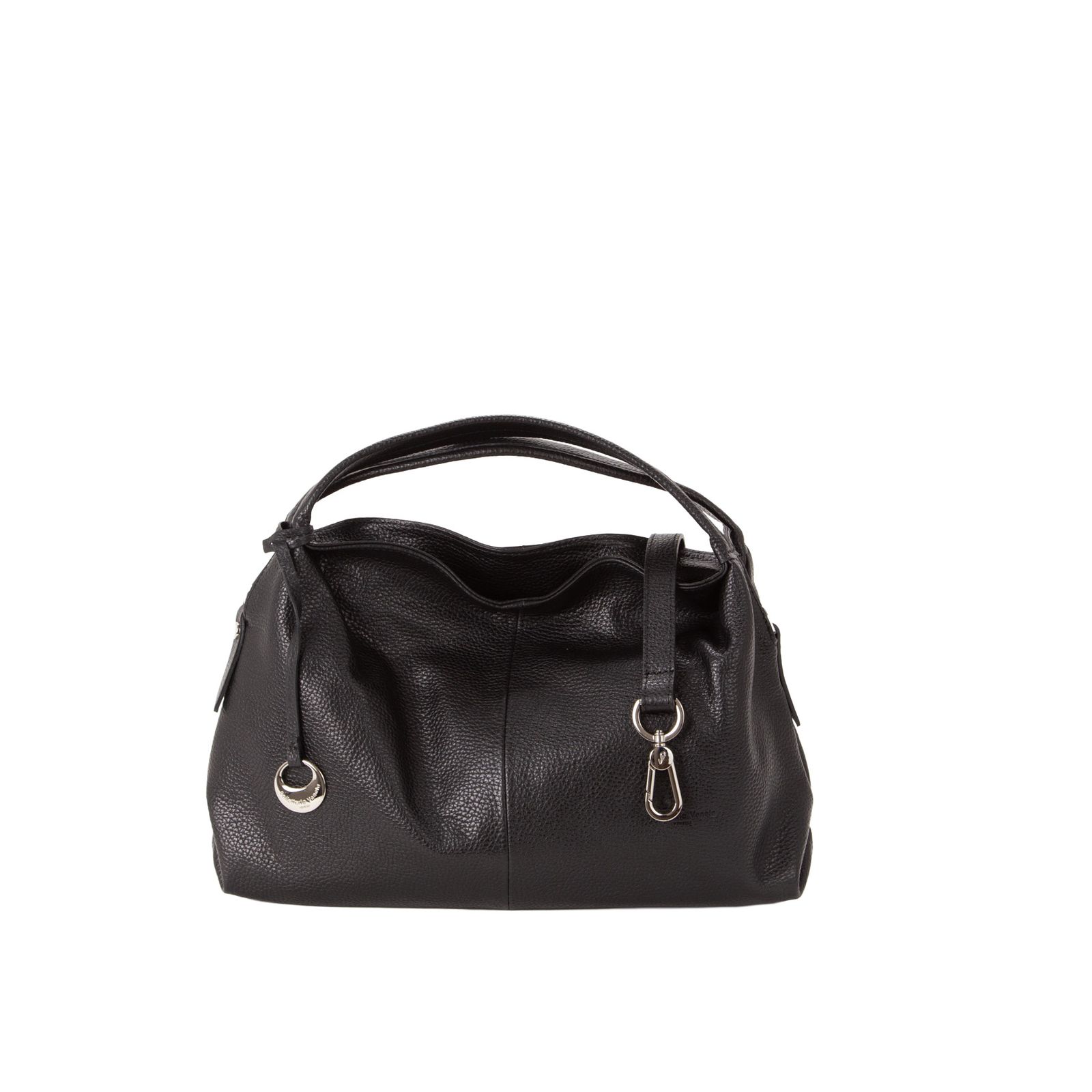 D25122 レザー ショルダー2WAY  ハンドバッグ / ブラック