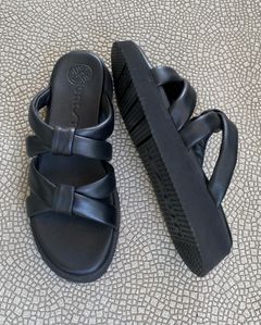 CHARIF  レザー 厚底 ウエッジソール ミュール ヒール4.0 / ブラック