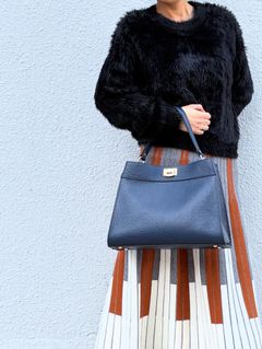 CA458 シュリンク レザー ワンハンドル 2WAYバッグ / ネイビー