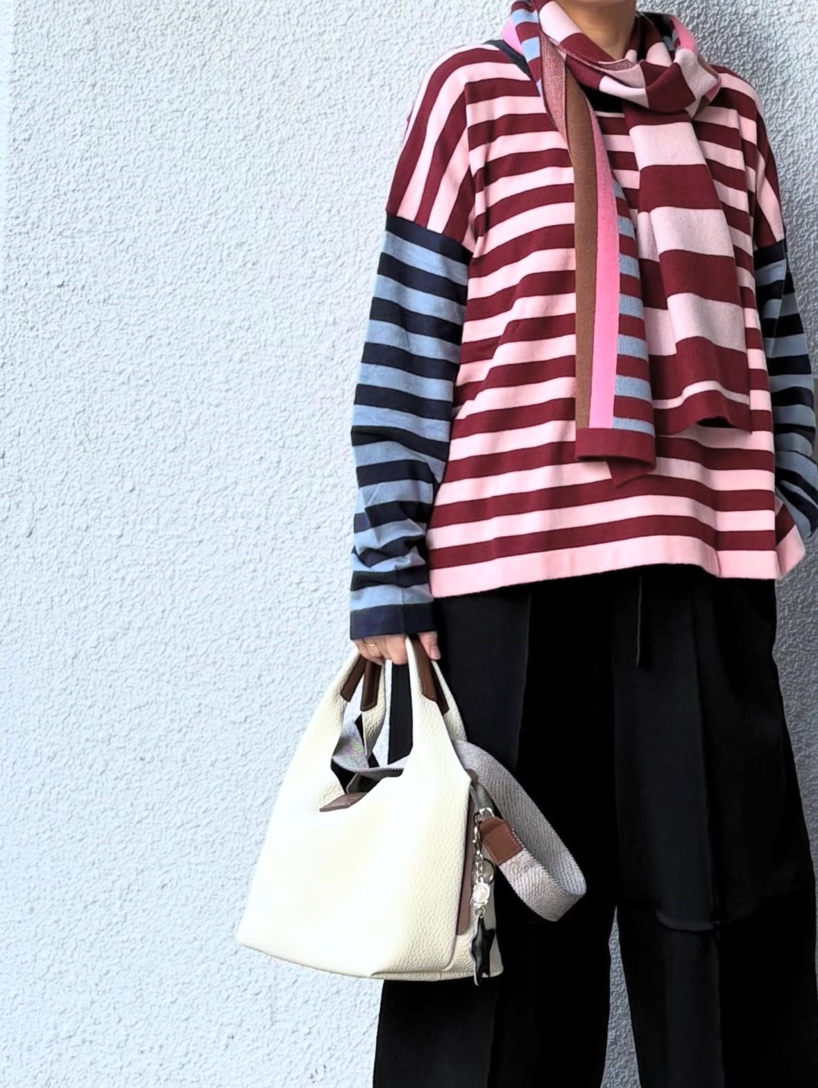 V25204 BEKKUfemmeオリジナル シュリンク レザー トート ショルダーバッグ / ベージュ