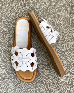 CLERY フラット ミュール サンダル ヒール1.5 / ホワイト