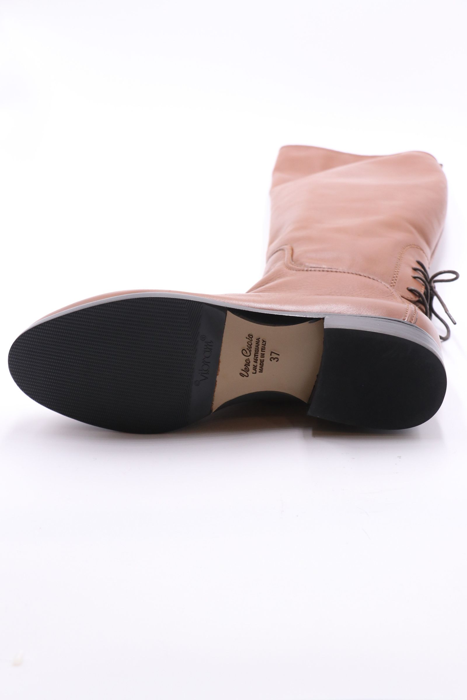 LP646159 レザー ジョッキー ロング ブーツ ヒール3.0 / ブラウン