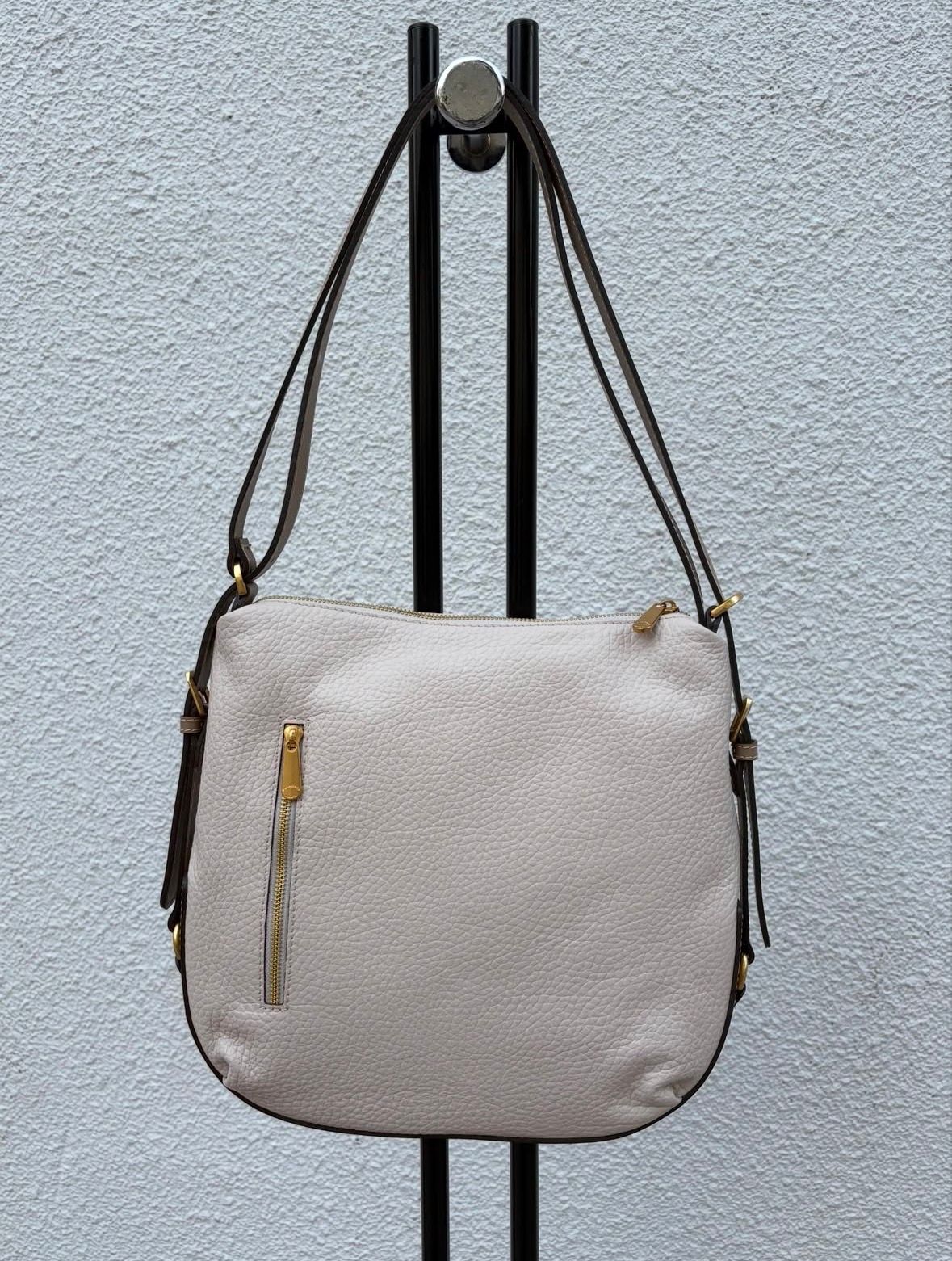V25514 レザー ショルダー リュック 2WAYバッグ / ベージュ