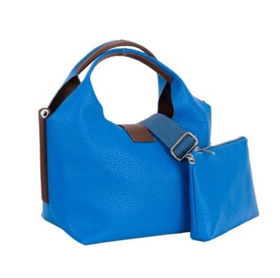 V25203a シュリンク レザー トート ショルダーバッグ / ブルー