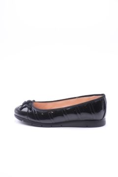 ALGER バレエシューズ パテント レザー キルティング ヒール2.0 / ブラック