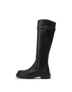 FRAGEL ラバー ロングストレッチ レインブーツ ヒール4.0 / ブラック