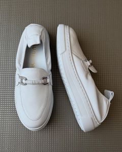 FORMAL レザー スリッポン ローファースニーカー 厚底 ヒール4.0 / ホワイト