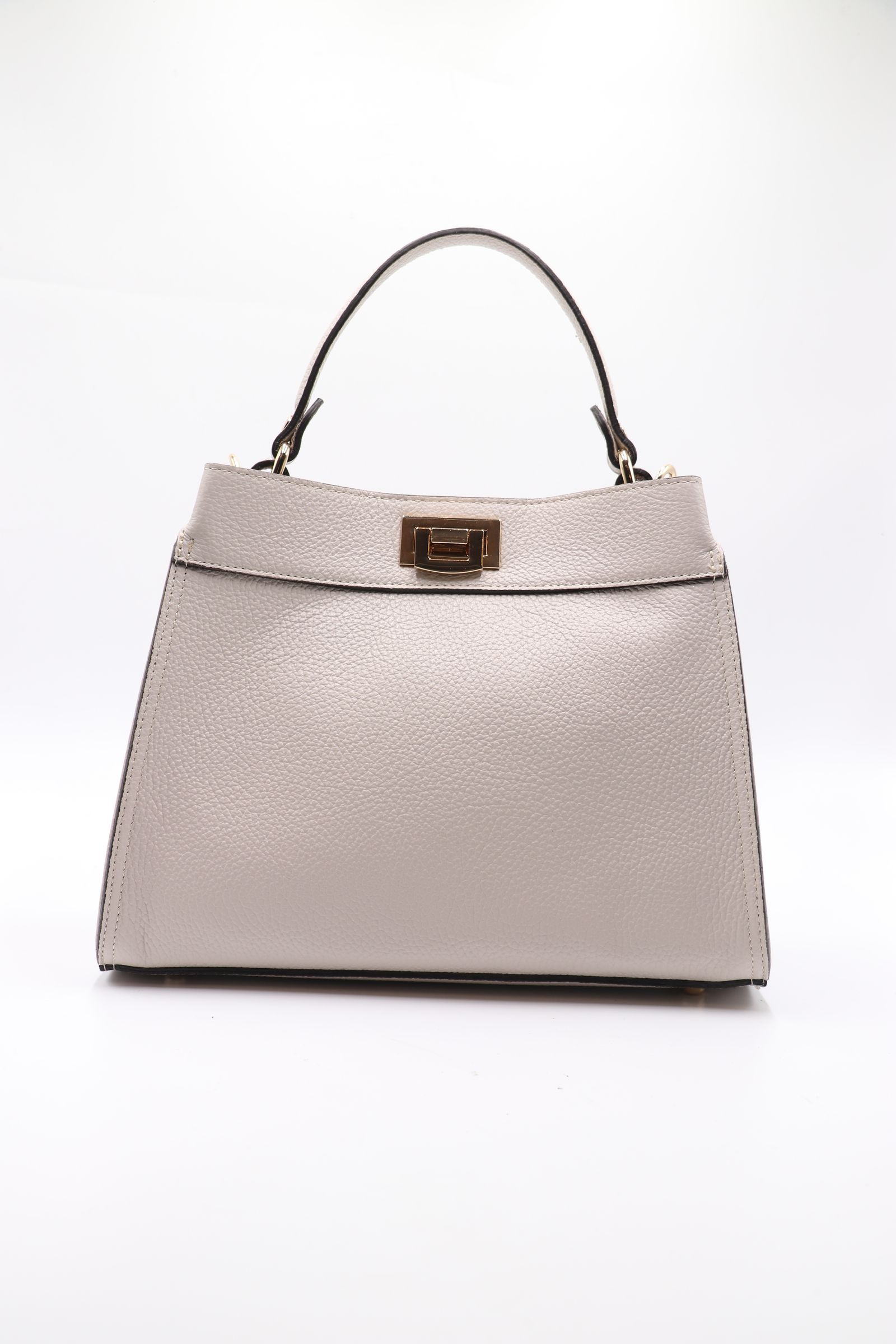 CA459 シュリンク レザー ワンハンドル 2WAYバッグ  / ライトベージュ