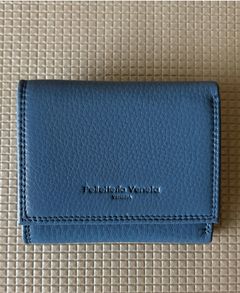 PFV1518 レザー フラップ 二つ折り財布 / ブルー