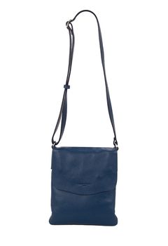 D24415 シュリンクレザー フラップ ショルダーバッグ / ネイビー