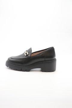 JAZZ レザー 厚底 ビット ローファー ヒール 6.0 / ブラック