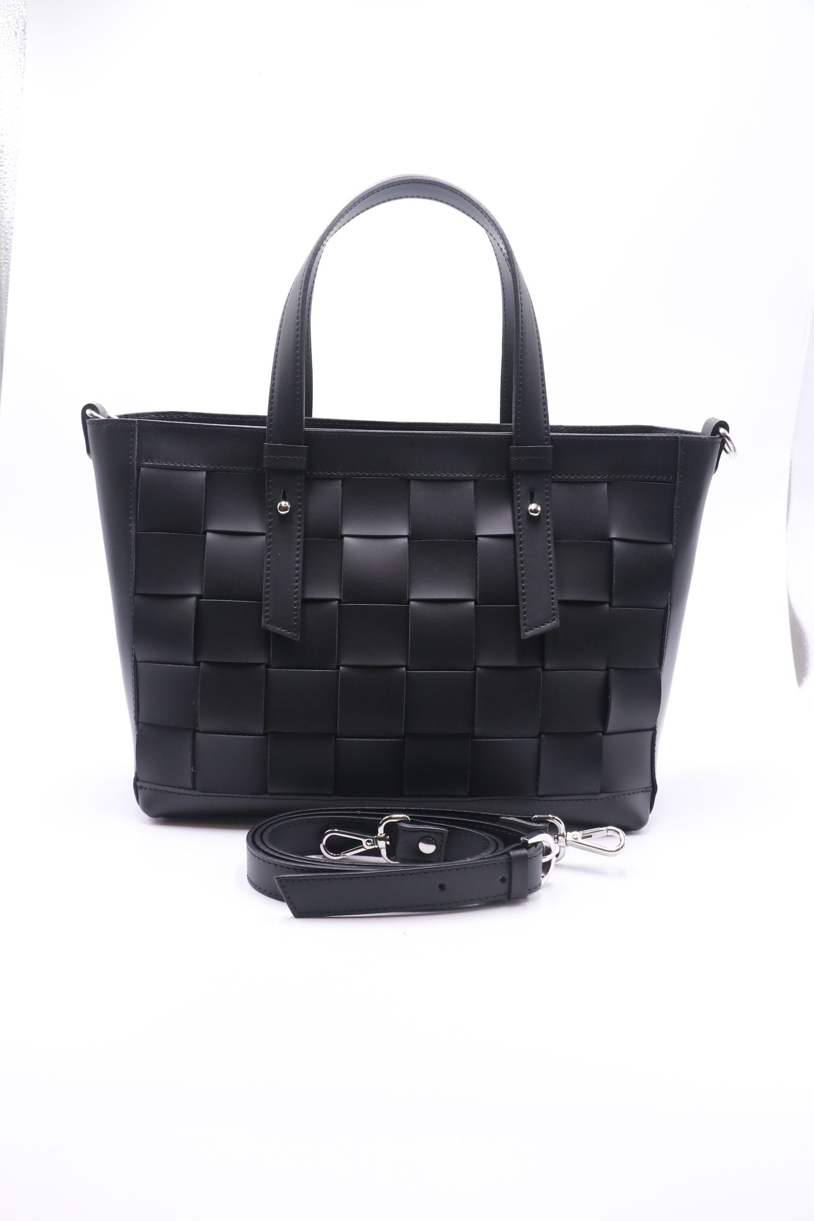 CA541 レザー マキシイントレチャート 2WAY ショルダー ハンドバッグ / ブラック