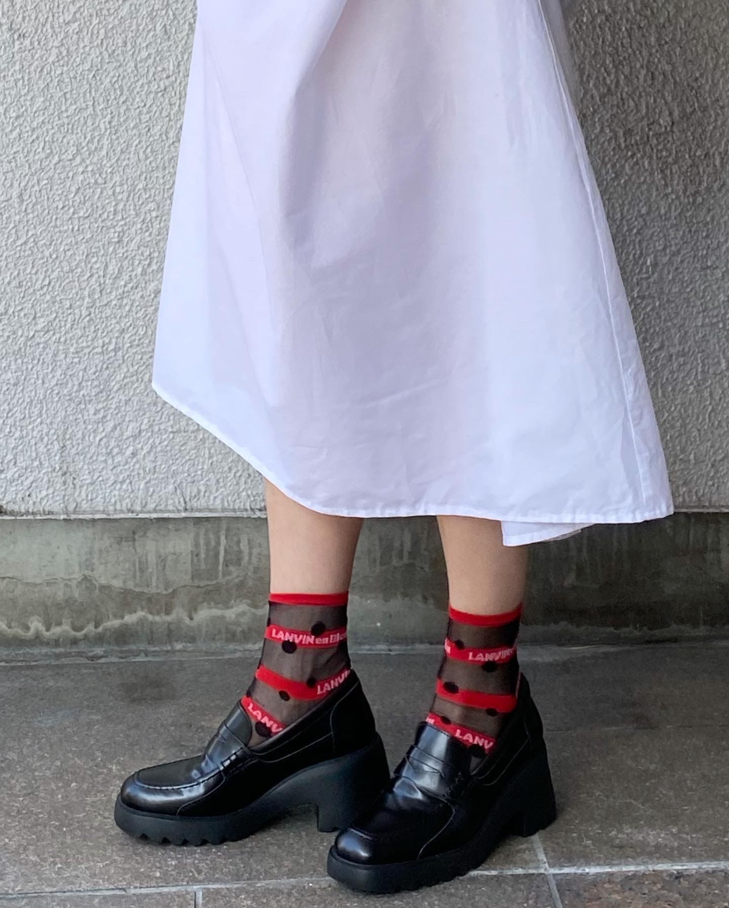 LAGER レザー 厚底 ローファー ヒール 7.0 / ブラック