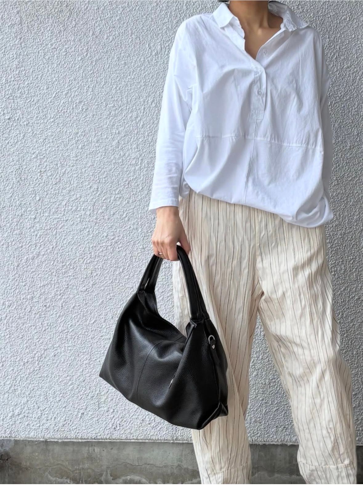 D25121 レザー ショルダー2WAY  ハンドバッグ / ブラック