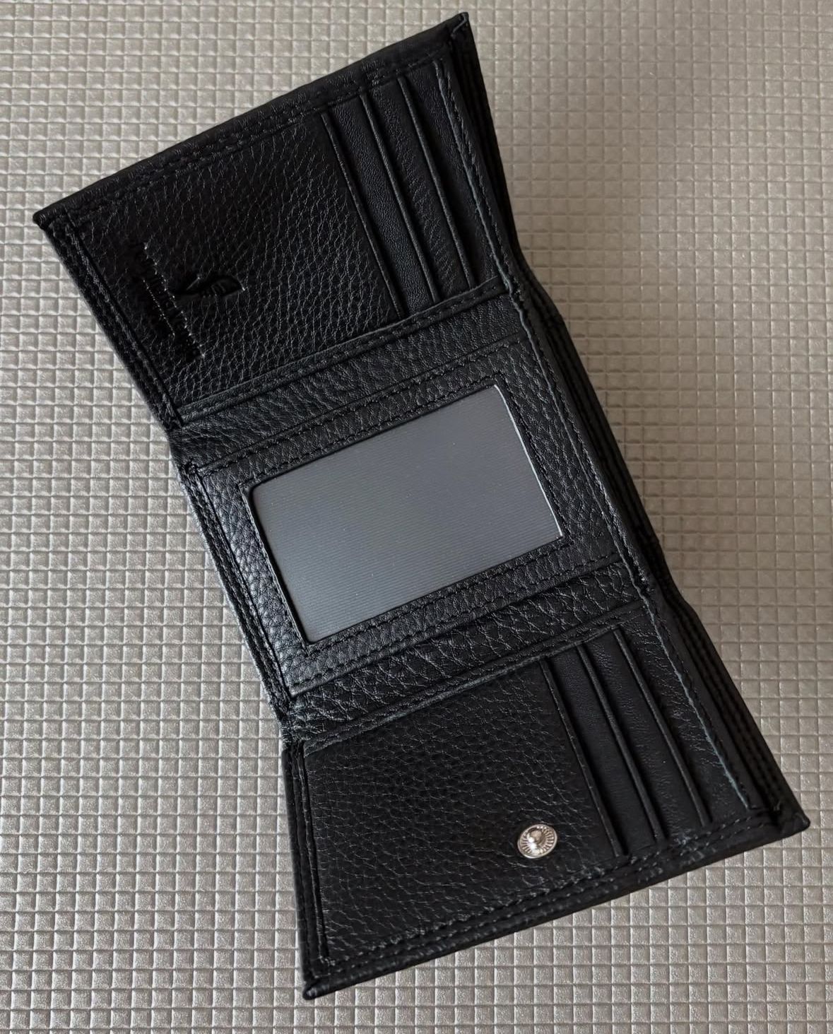 PFV1518 レザー フラップ 二つ折り財布 / ブラック
