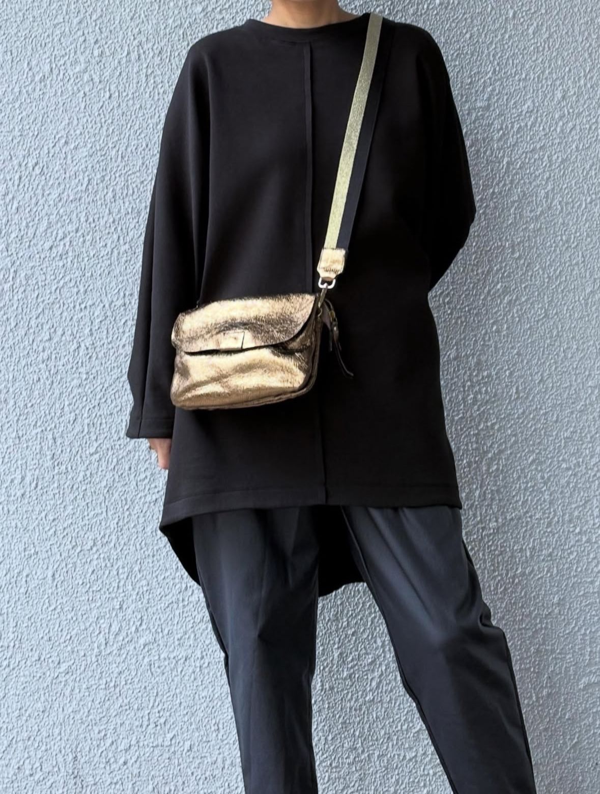 SN635 レザー フラップ ショルダーバッグ / ブロンズ