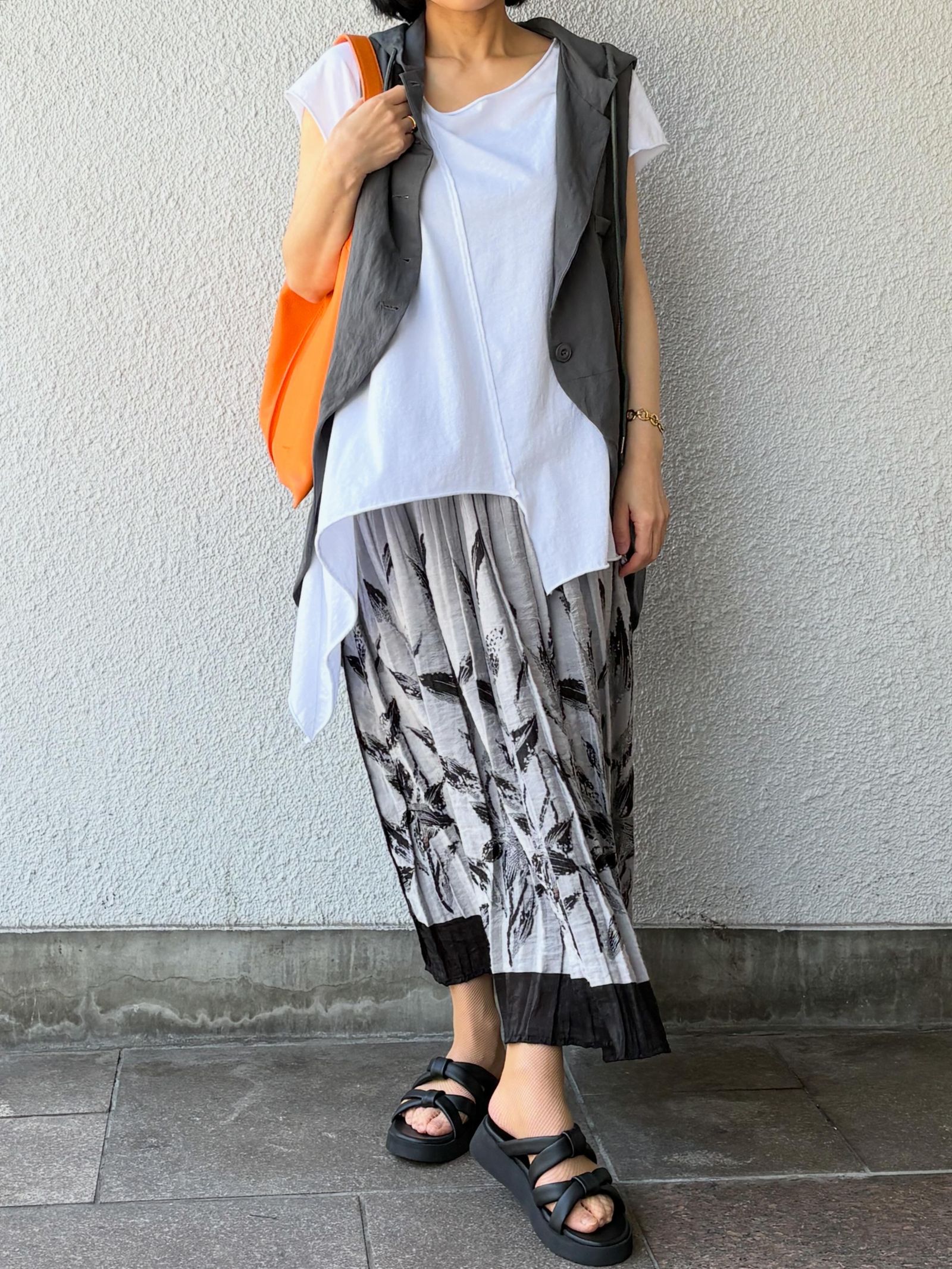 CHARIF  レザー 厚底 ウエッジソール ミュール ヒール4.0 / ブラック