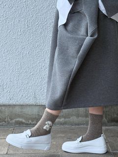 FORMAL レザー スリッポン ローファースニーカー 厚底 ヒール4.0 / ホワイト